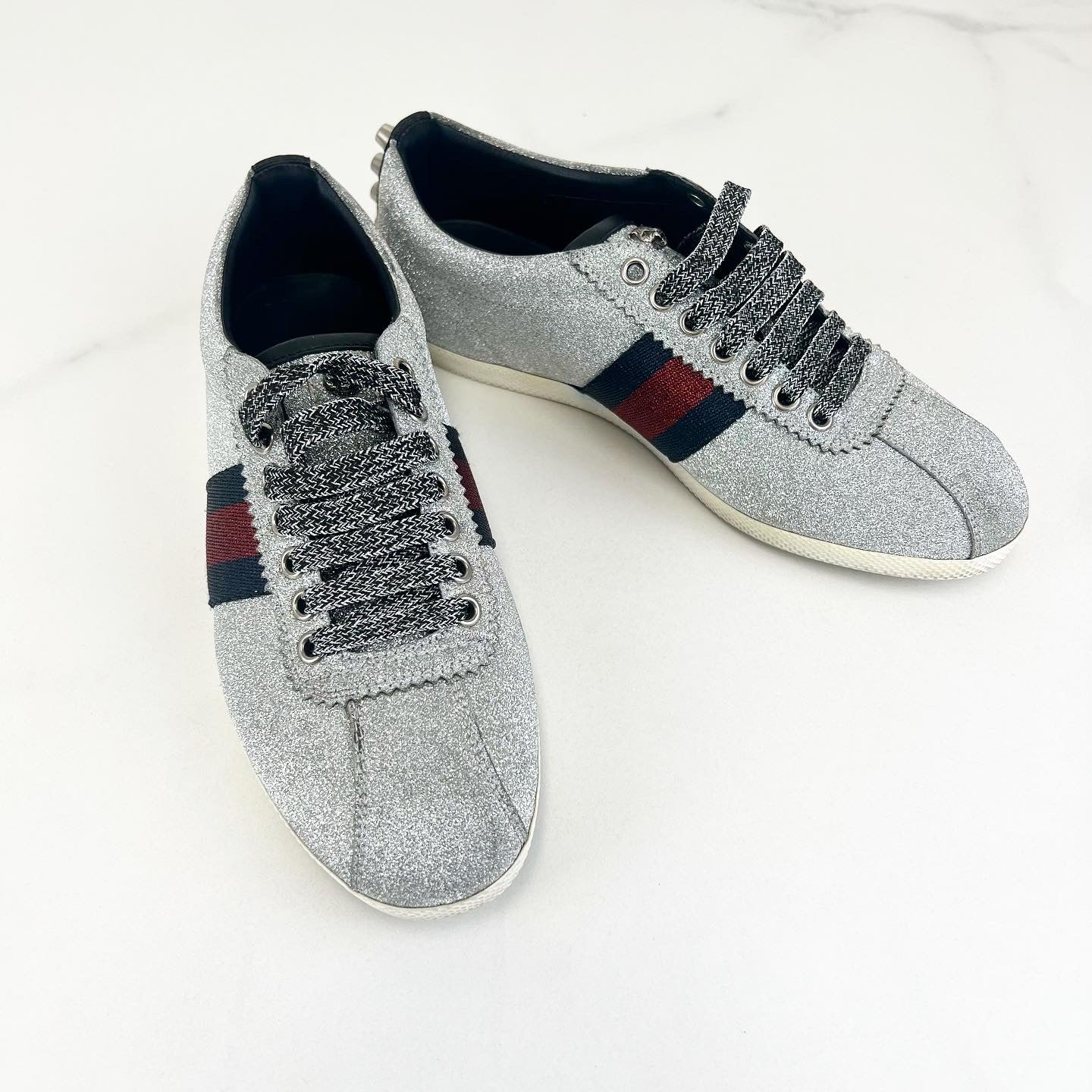 Gucci bambi store web metallic sneakers