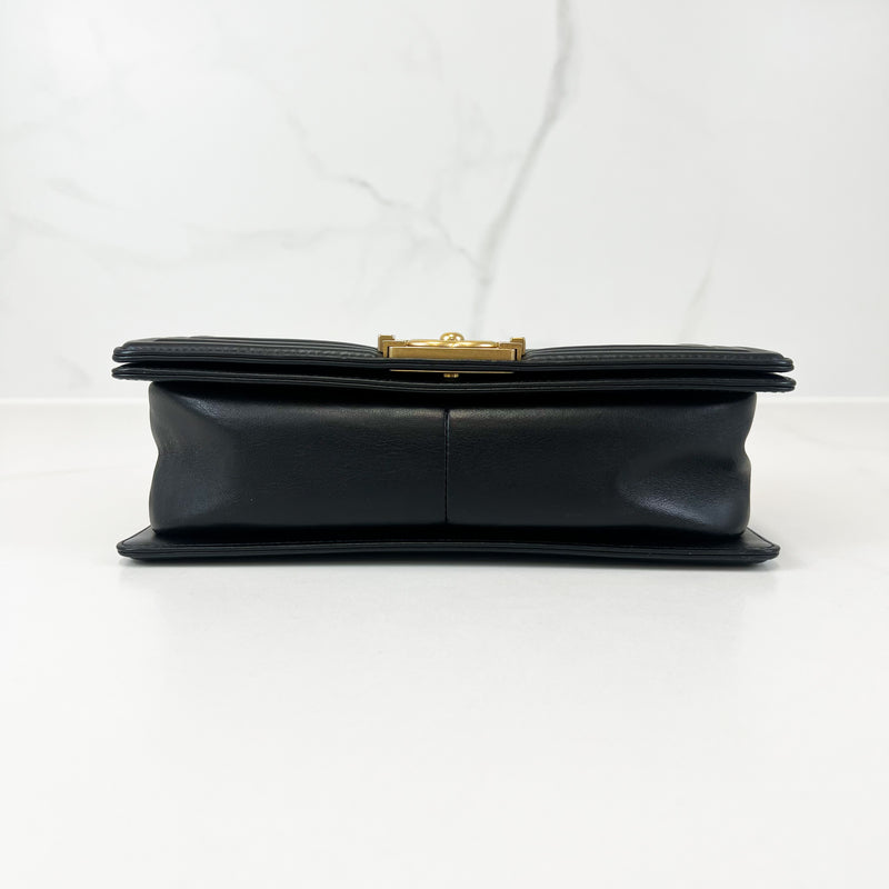 Chanel Black Old Medium Calfskin Boy Bag GHW