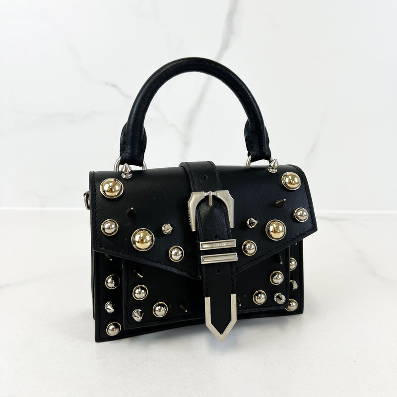 Versace Black Stud Top handle Bag