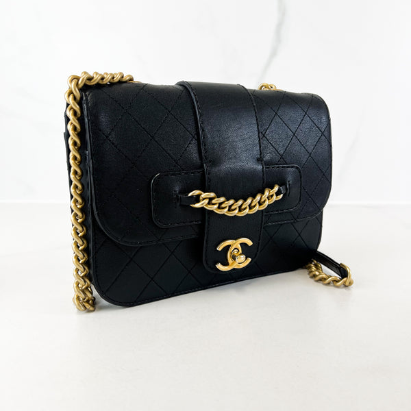 Chanel CC Small Lambskin Black Classic Flap Shoulder Bag