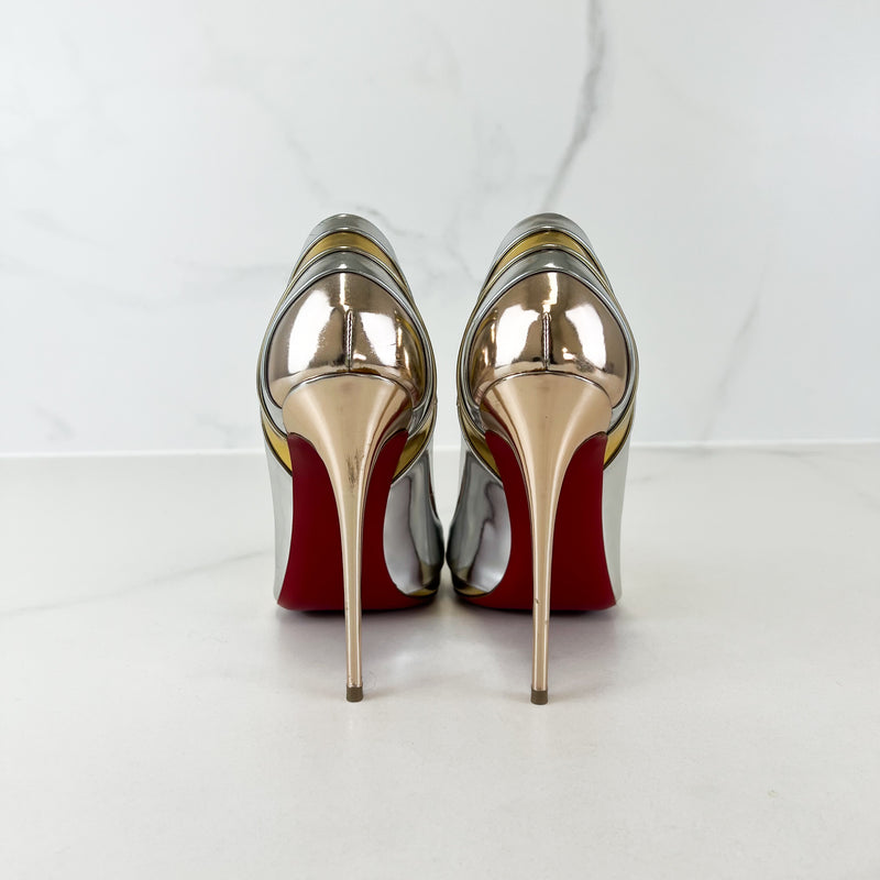 Christian Louboutin Gold/Silver So Kate 120 Size 38