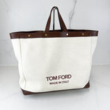 Tom Ford White Canvas Tote Bag