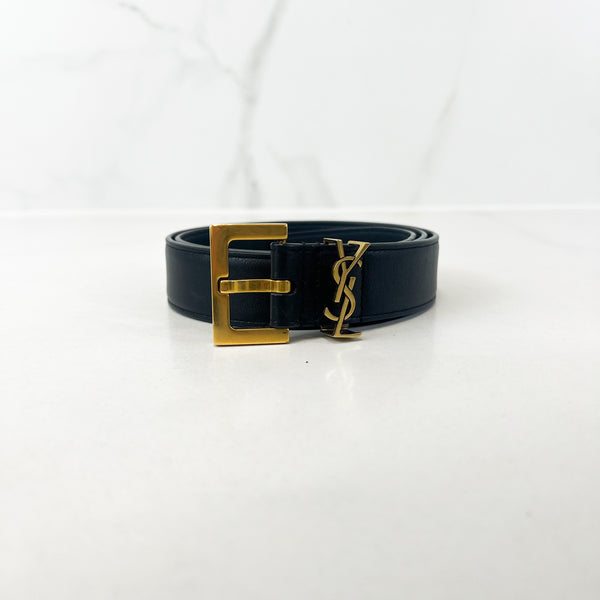 Saint Laurent Cassandre Black Belt Size 75