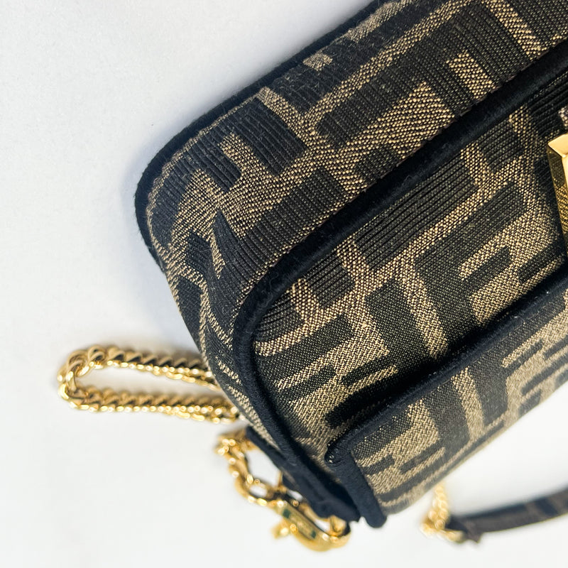 Fendi FF Jacquard FF Fabric Baguette Bag