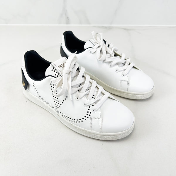 Valentino Garavani White Leather Sneakers Size 38