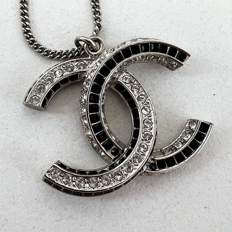 Chanel CC Jewelled Silver Necklace