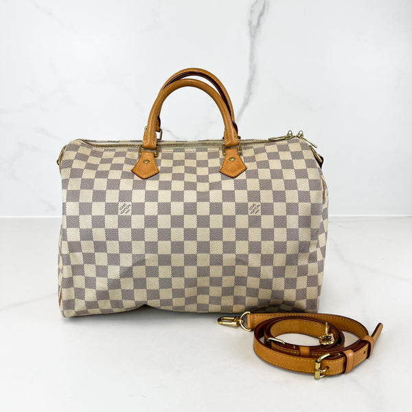 Louis Vuitton Speedy 35 Bandoulière Damier Azur Canvas