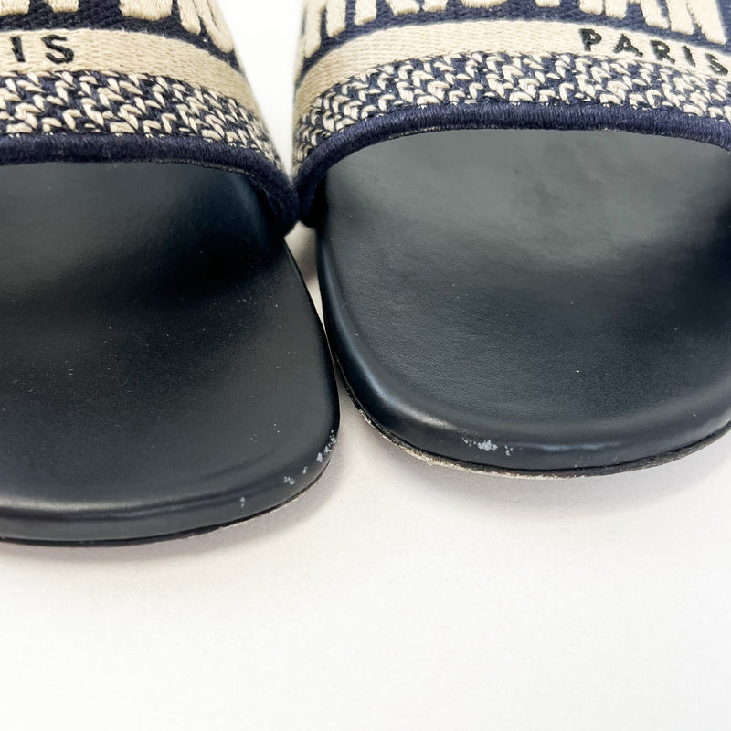 Christian Dior Navy Dway Slides Size 41.5