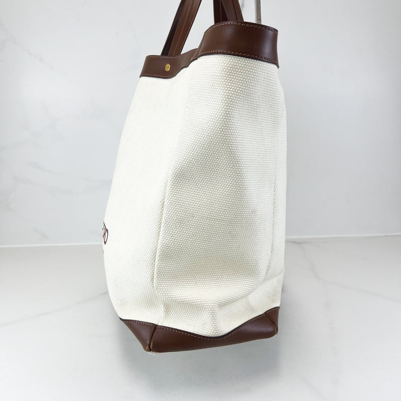 Tom Ford White Canvas Tote Bag