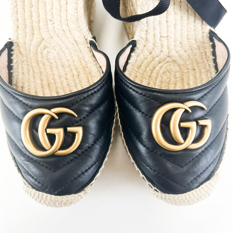 Gucci GG Marmont Espadrilles Wedges Size 38