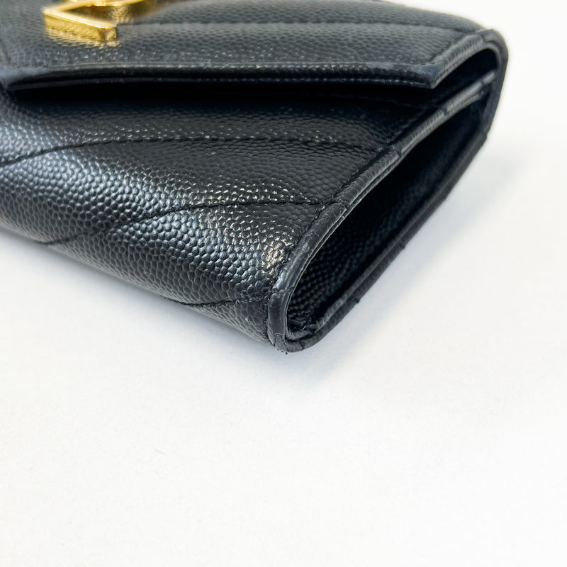 Saint Laurent Black Small Envelope Wallet with GHW