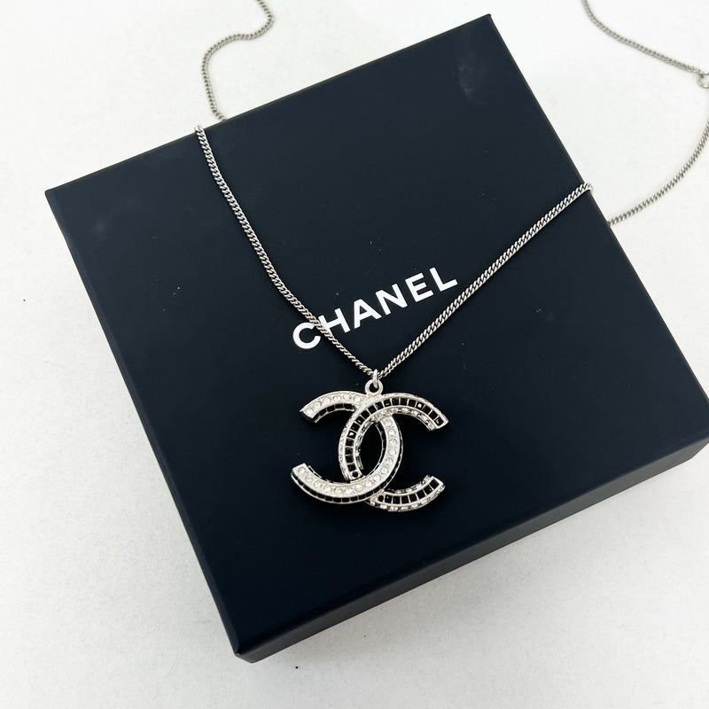 Chanel CC Jewelled Silver Necklace