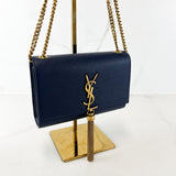 Saint Laurent Blue Kate Tassel Small Leather Chain Bag