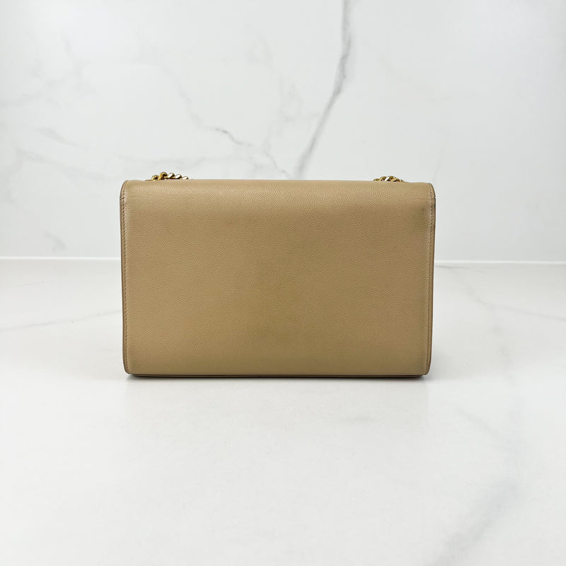 Saint Laurent Beige Kate Medium Chain Bag with GHW