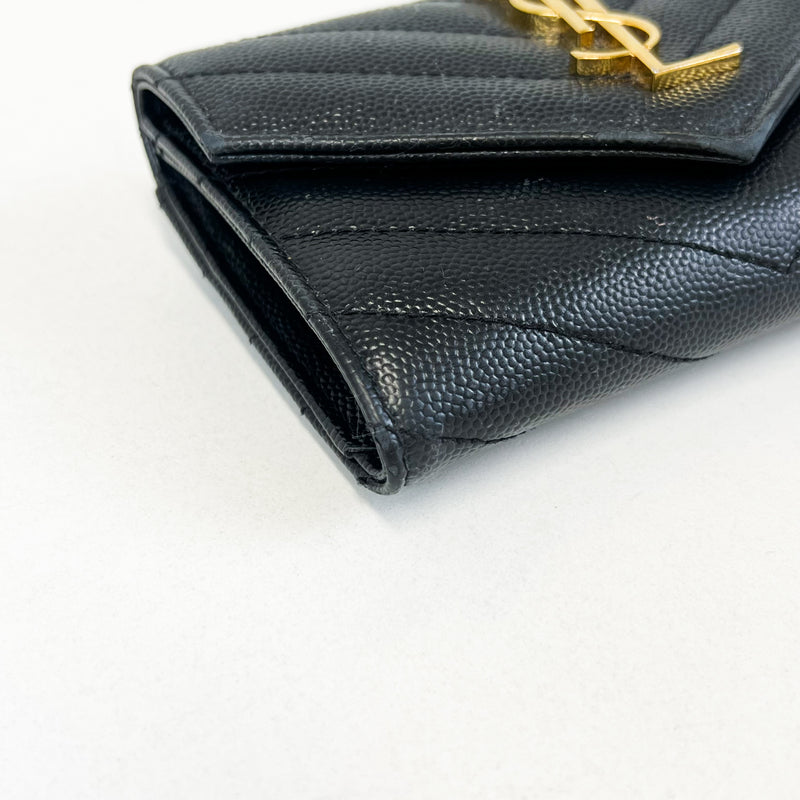 Saint Laurent Black Small Envelope Wallet with GHW