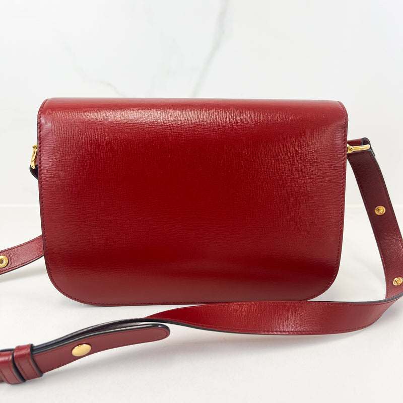 Gucci Horsebit 1955 Small Shoulder Bag in Red Leather