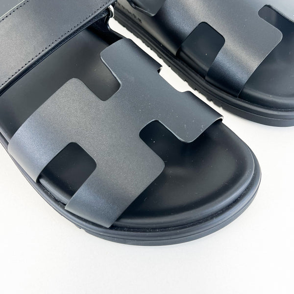 Hermes Chypre Sandals Noir Size 38.5