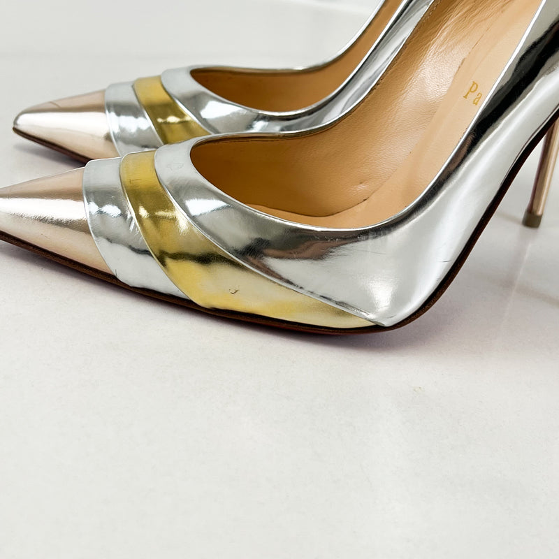 Christian Louboutin Gold/Silver So Kate 120 Size 38