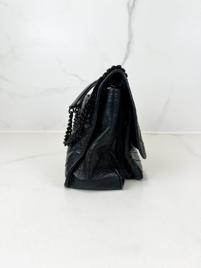 Saint Laurent Nikki Small Chain Bag in Crinkled Leather