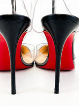 Christian Louboutin PVC/Leather Nosy Spikes 100 Pumps Size 37.5