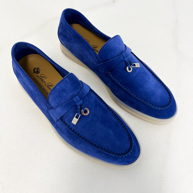 Loro Piana Blue Summer Charms Walk Loafer Size 38