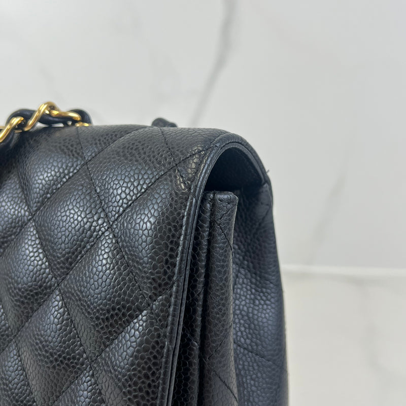 Chanel Classic Jumbo Single Flap Caviar Shoulder Bag GHW