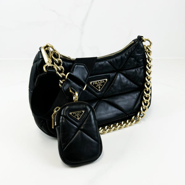 Prada Black Puffy Leather Re-Edition