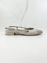 Chanel Grey Flat Slingback Size 38.5C