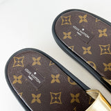 Louis Vuitton Gold Leather Sunbath Flat Mules Size 36