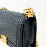 Chanel Black Old Medium Calfskin Boy Bag GHW