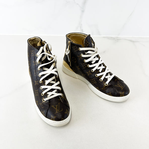 Louis Vuitton Monogram Stellar High Top Sneaker Size 36