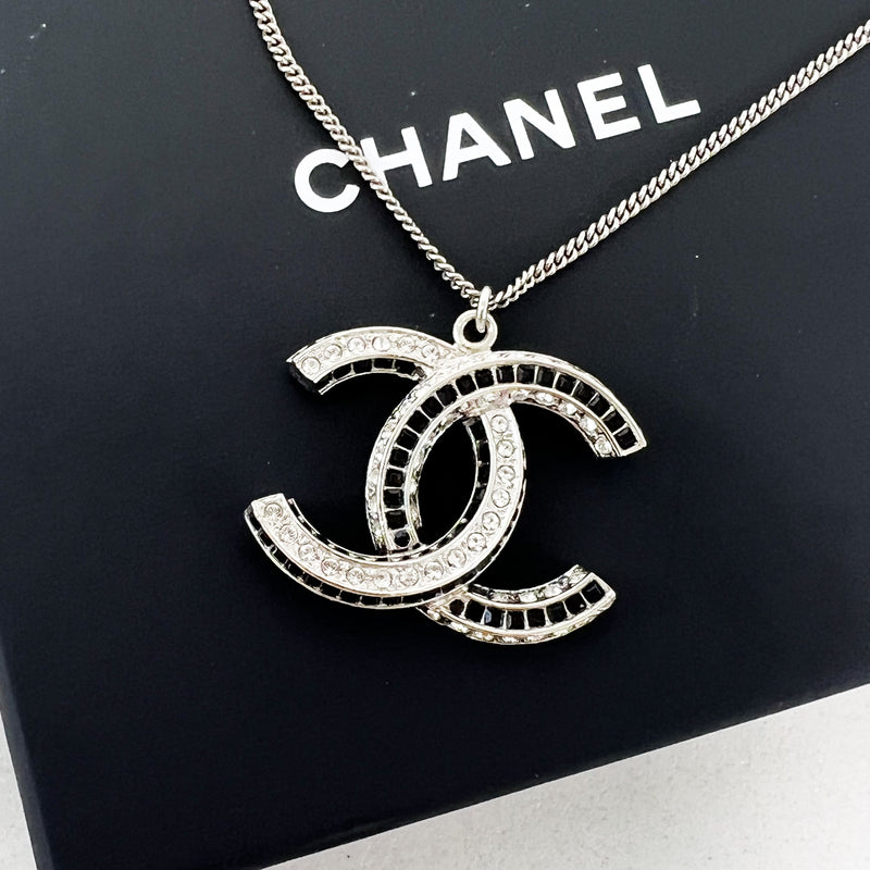 Chanel CC Jewelled Silver Necklace