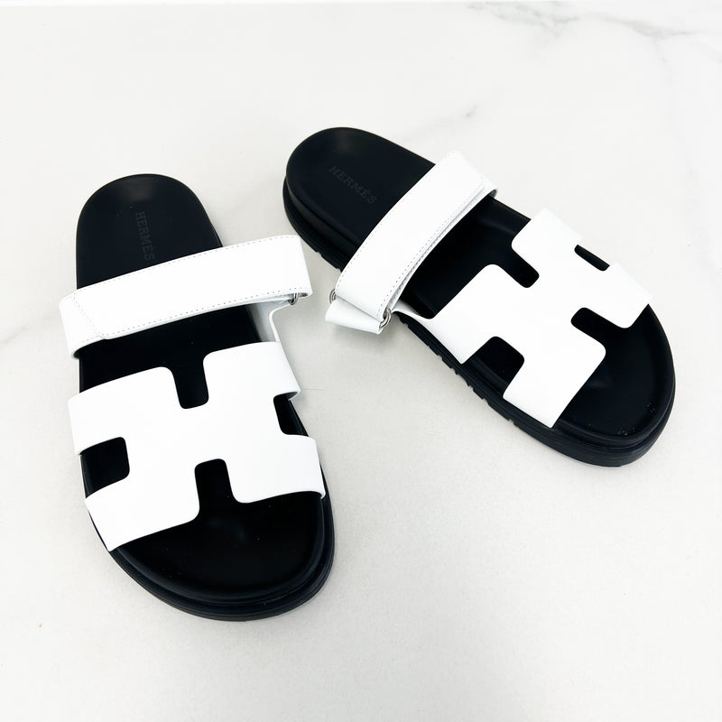 Hermes Chypre Sandals Blanc Size 39.5