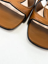 Gucci Tan Interlocking G Slides Size 37