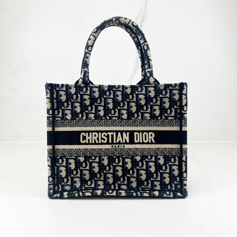 Christian Dior Small Blue Oblique Book Tote