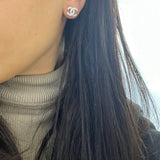 Chanel CC Crystal Stud Earrings