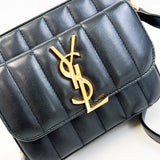 Saint Laurent Mini Black Vicky Smooth Leather Shoulder Bag