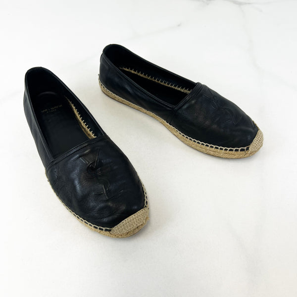 Saint Laurent Monogram Black Espadrille Size 41