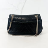 Chanel Black Chevron Rectangle Flap Lambskin