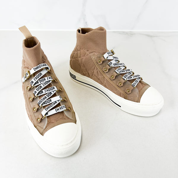 Christian Dior Blush Macrocannage Technical High Top Sneaker Size 36.5