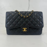 Chanel Classic Jumbo Single Flap Caviar Shoulder Bag GHW