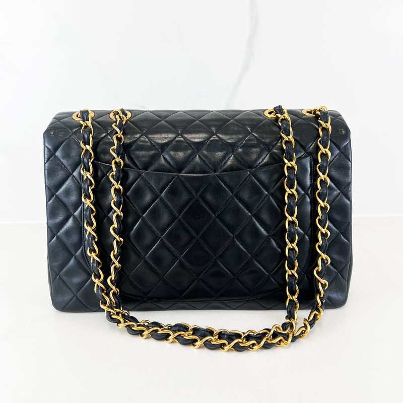 Chanel Vintage Maxi Single Flap Lambskin Shoulder Bag