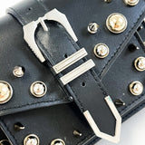 Versace Black Stud Top handle Bag