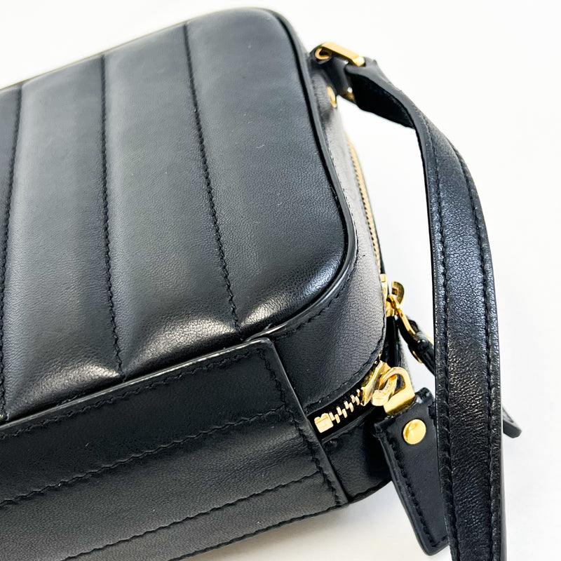 Saint Laurent Mini Black Vicky Smooth Leather Shoulder Bag