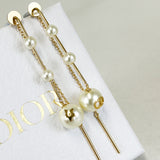 Christian Dior Star/Pearl Drop Down Earrings