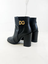 Dolce & Gabbana Leather Ankle Boots Size 38.5