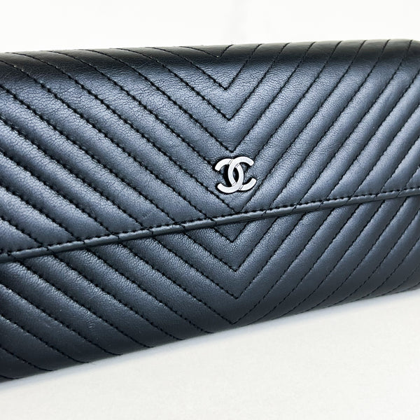 Chanel Chevron Black Wallet