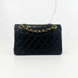 Chanel CC Small Vintage Lambskin Black Classic Double Flap Shoulder Bag