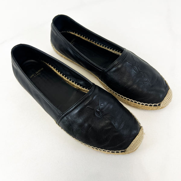 Saint Laurent Monogram Black Espadrille Size 41