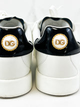 Dolce & Gabbana Portofino Calfskin Leather Sneaker with Pearl